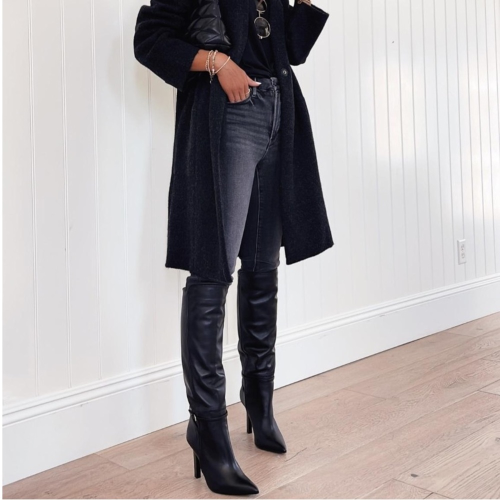 Reiss Caitlin Leather Knee High Boots 7 - Picture 5 of 16